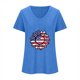 thumbnail image 3 of Camisetas Casuales de las Mujeres Gradiente Día de la Independencia Impreso Cuello Redondo, Blusa de Manga Corta para Diario, Fiesta Y Primavera Verano, 3 of 5