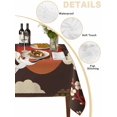 thumbnail image 5 of Japanese Style Rectangle Tablecloth, Modern Cranes Cherry Flower Wave Brown Waterproof & StainResistant Tablecloth, Washable Oil-proof Table Cover for Dining/Party/Wedding/Camping/Buffet 60x102 In, 5 of 9