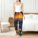 thumbnail image 4 of Balery Vintage Blue Leaf Mushroom Pantalones de pijama para mujer, pijamas ultraligeros, pantalones de estar por casa-3X-Large, 4 of 6