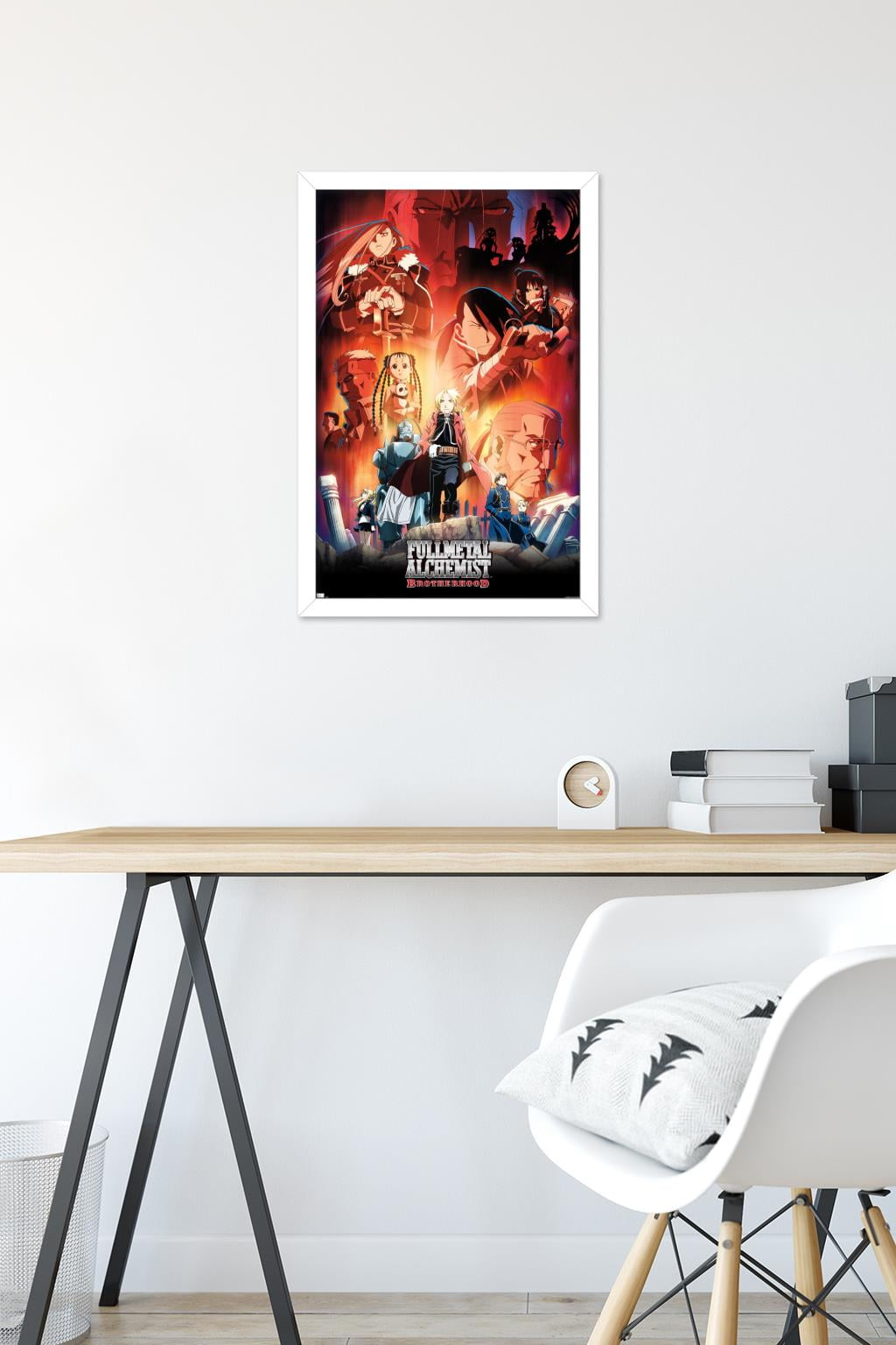 Trends International Fullmetal Alchemist: Brotherhood - Key Art 3 Framed  Wall Poster Prints Black Framed Version 14.725 x 22.375