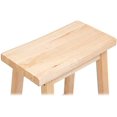 thumbnail image 6 of PJ Wood 24 Inch High Easy to Maintain Single A Frame Classic Bar Stool Saddle-seat with Built in Bars as Footrests, Natural Wood, 6 of 16