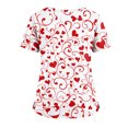 thumbnail image 4 of Womens Valentine's Day Scrub Tops Short Sleeve V Neck Scrub Top Love Heart Printed Shirts Valentine's Day Scrubs Tops Working Nurse Uniforms with Pockets, 4 of 4
