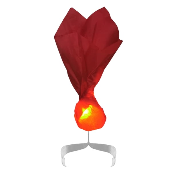 Red Led Floating Fireball Prop For Halloween Party Decoration No Flame Safe Cloth Material With Light Red