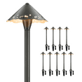 thumbnail image 1 of Gardenreet Brass Low Voltage Pathway Lights, 12V Outdoor LED Landscape Path Lights(Hat) for Walkway Driveway Garden Yard Without G4 Bulb(10 Pack), 1 of 7