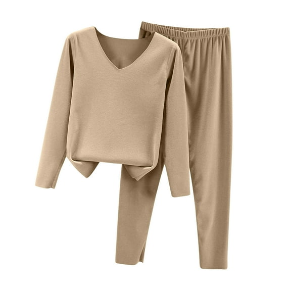 LYXSSBYX 2 Piece Outfit for Women Winter Women's Winter Bottomed Double-Sided Velvet Self Heating Clothes and Pants Oversized Plush and Thick Insulation Set