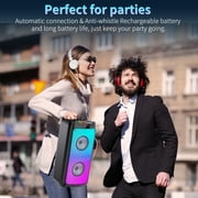 FanFun Karaoke Machine with 2 Wireless Microphones, Bluetooth Speaker, Portable PA System for Party, Sing Machine with Deep Bass, T10-T