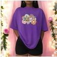 thumbnail image 3 of Playera Blusa Mujer De Mamá con Estampado de Flores Ropa Casual y Bonita para Día de la Madre Color Morado Talla Mediana Marca Emil SaEs, 3 of 4