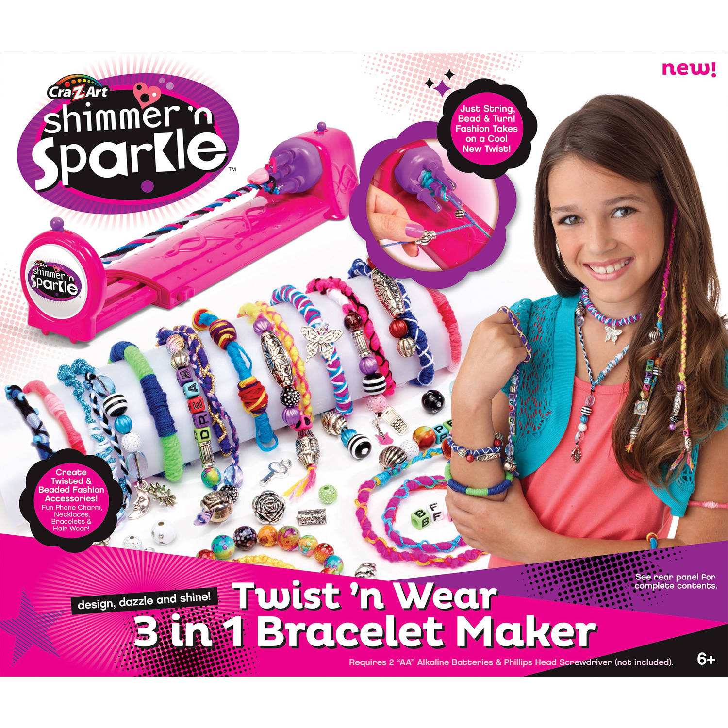 Cra-Z-Art Sparkle N Shimmer Twist & Wear Friendship Bracelet Maker ...