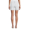 Time and Tru Women's Mid Rise Scallop Eyelet Hem Denim Shorts, 5