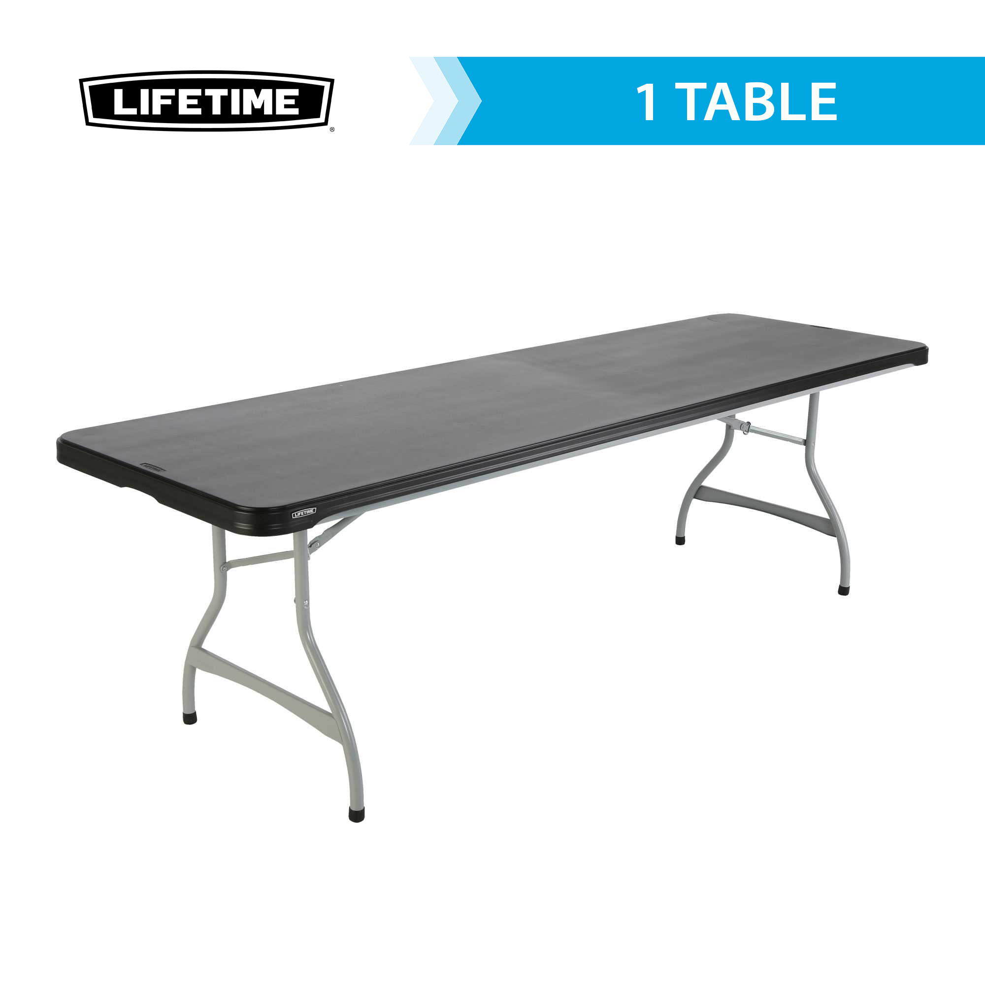 Lifetime 8-Foot Nesting Rectangle Table, Black photo 1