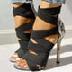 thumbnail image 4 of Sandalias de tacón alto con punta abierta y tiras cruzadas con banda elástica y estampado de serpiente sexy para mujer Wmkox8yii shjk6219, 4 of 6