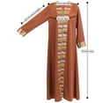 thumbnail image 5 of Hijaz Clay Brown Red Long Sleeve Modern Full Open Abaya with Print Pattern Design, 5 of 5