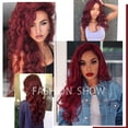thumbnail image 5 of 28Inch Long Wavy Wine Red Synthetic Wig for Women Middle Part Women's Heat-Resistant Natural Hair Cosplay Party Lolita Wig Hair Extension Wig Clearance, 5 of 6