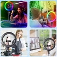 thumbnail image 5 of 12 Inch RGB LED Ring Light with 1.6M Tripod & Phone Clip, Adjustable Color & Dimmable Brightness for Vlogging, TikTok, Content Creation - Compatible with Smartphones & Cameras, 5 of 9