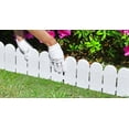 thumbnail image 3 of Evelyne Garden Border Edging: Wooden Fence Design - 8pcs White Yard Landscaping Fence Liner Lawn Edge Barrier - 10ft Kit of Decorative Lawn Landscape Panels Elements - GMT-10374-D08, 3 of 8
