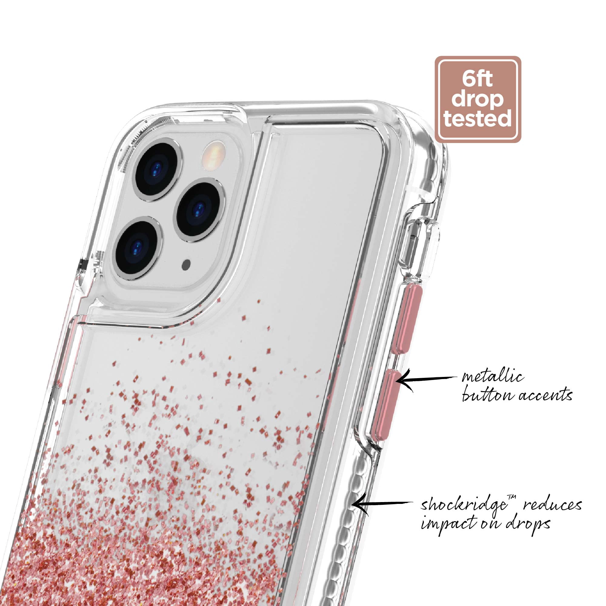 Rose Gold Liquid Glitter Phone Case for iPhone 11 Pro Max