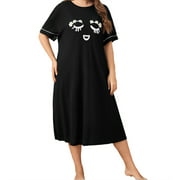 Women SupeComfy Plus Size Long Sleepwear Soft Nightgown Loose Sleepwear Sleepshirts 0XL