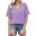 thumbnail image 4 of SHITINN Womens T Shirts V Neck Short Sleeve Summer Tops Casual Basic Tees 2025 Trendy Short Sleeve Tops for Women Womens Shirt Summer Tops for Women 2025, 4 of 9