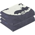 thumbnail image 2 of SKYSONIC Night Moon Bats Patterned Hand Towels 2 PCS, Cotton Bath Towel for Drying Face Hands Body ,Absorbent Lightweight Towels for Bathroom Ktichen Travel Gym, 16"x28", 2 of 7