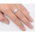 thumbnail image 4 of CHOOSE YOUR COLOR Wedding Set White Halo Ring .925 Sterling Silver Band CZ Female Size 10, 4 of 4