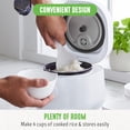 thumbnail image 3 of Hervidor de arroz GreenLife, sin PFAS, de cerámica, antiadherente, 4 tazas, blanco, 3 of 4