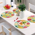 thumbnail image 5 of Grapefruits Pears Lemons Black Round Placemats Plate Mats 15 Inch Non-Slip Heat Resistant Washable PVC Set Indoor for Kitchen Dining Table 1PC, 5 of 6