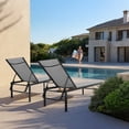 thumbnail image 4 of SUNCROWN Aluminum Outdoor Chaise Lounge Chair - 5-Position Adjustable Recliner with Full Flat Tanning Mode, Portable Design for Poolside, Patio, Deck, Backyard, Lawn & Beach, 1 Piece-Grey, 4 of 9