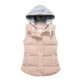 thumbnail image 1 of SEMIMAY Ladies Fashion Pure Color Zipper Cotton Waistcoat Waistcoat Short Warm Vest, 1 of 5