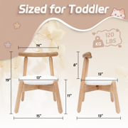 Guyou Solid Wooden Toddler Chair Ages 1-6, Boys Girls Kids Preschool Chair, Comfy Upholstered Kid Reading Chair, Sherpa Kids Desk Chair for Playroom Kindergarten Preschool Bedroom, White