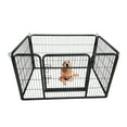 thumbnail image 4 of Pefilos 27" Dog Playpen for Outdoor, 4 Panels Puppy Pen Dog Fence Exercise Pen with Doors, Black S, 4 of 12