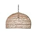 thumbnail image 3 of KOUBOO 1050100 Open Weave Cane Rib Dome Hanging Ceiling Lamp, One Size, Wheat, 3 of 4
