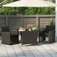 thumbnail image 5 of Yardi Yarda 3 Piece Patio Wicker Dining Set with Rectangle Tempered Glass, Dining Table for Outdoor as Yard, Brown, 5 of 12