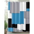thumbnail image 2 of Shower Curtain Abstract Geometric Bathroom Curtains with Hooks, Waterproof Fabric Mid Century Blue Bath Shower Curtains Set for Bathroom Bathtubs Decor 36x72 Inch, 2 of 8