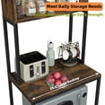 thumbnail image 6 of YANGLI 5-Tier Kitchen Bakers Rack with Power Outlet, Industrial Microwave Stand, Rustic Brown, 6 of 6