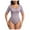 Grey, variant on GEWSEY Women's Scoop Neck Bodysuit Short Sleeves Slim Fit Basic Stretchy Sexy Body suit Double Lined Shirt Tops (Beige, XXL)