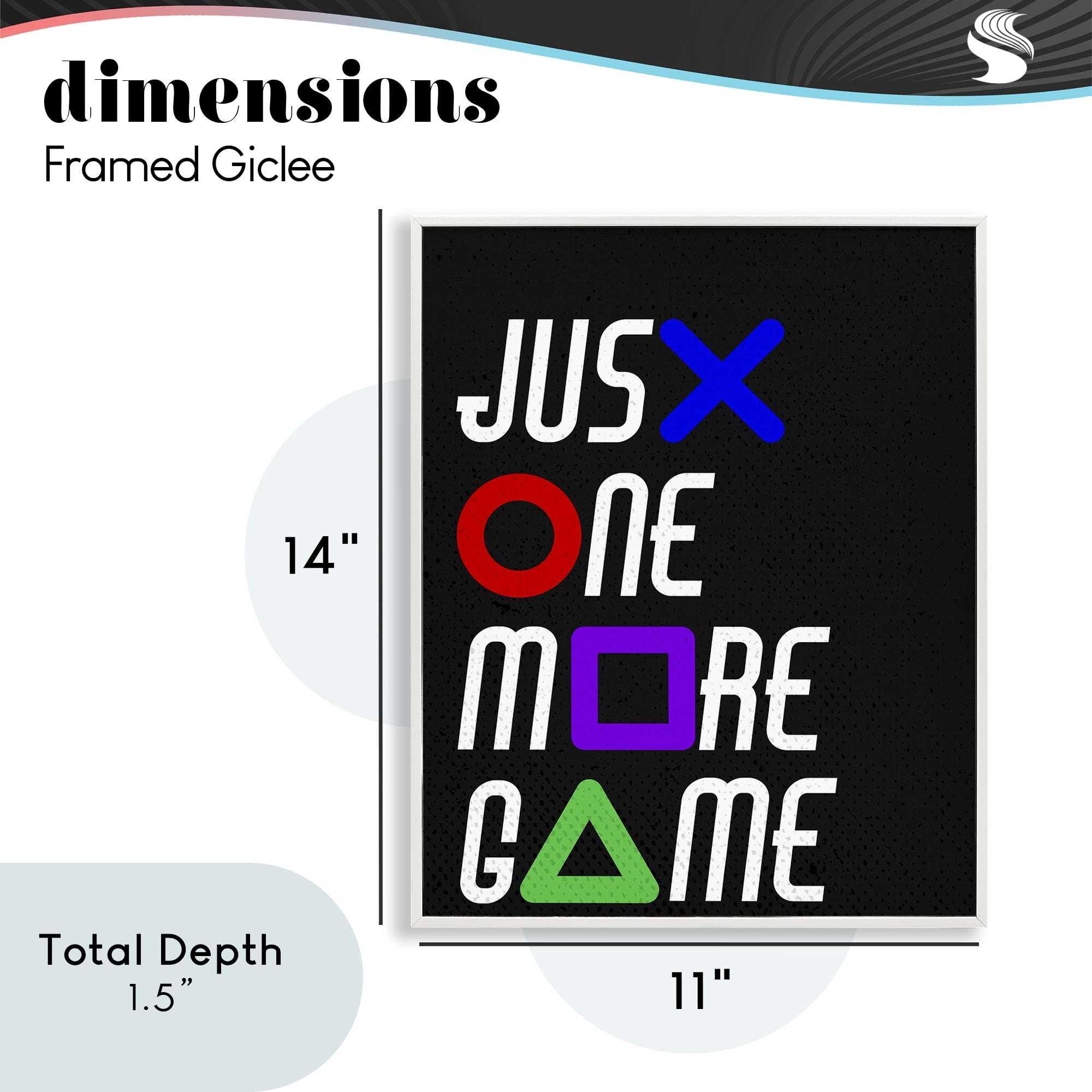 One More Game with Symbols White Framed Giclee Art, design by Kim Allen