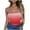 Hot Pink, variant on Gradient Color Printed Bandeau Bra Ruffled Sleeveless Top Elastic Solid Color Strapless Daily Bralette (Women's or Women's Plus)