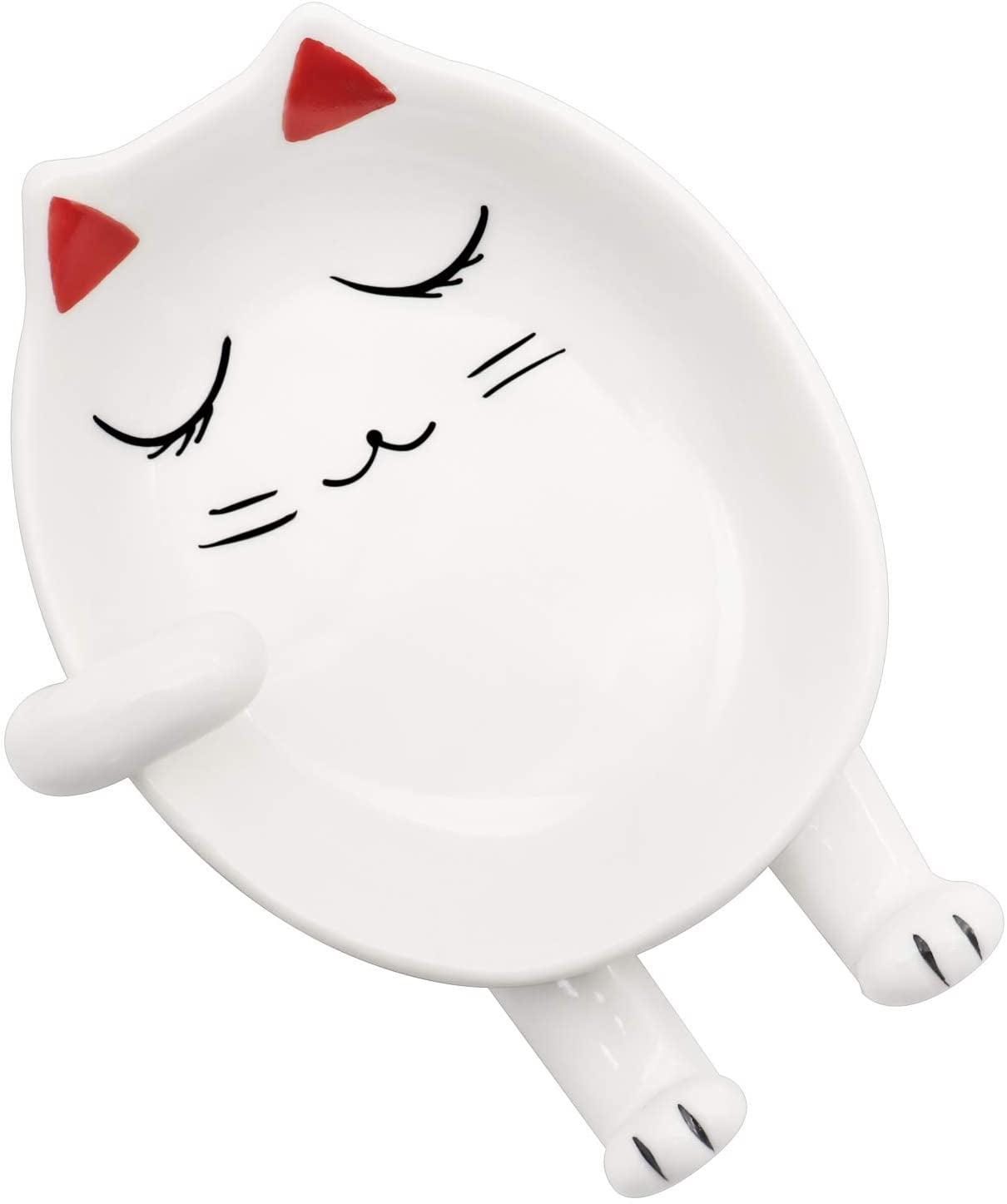 Spoon Rest for Kitchen, Ceramic Cute Cat Spoon Holder for Cooking
