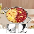 thumbnail image 6 of kowaku Stainless Steel Divided Hot Pot Double Sided Multifunctional with Divider Soup Cookware Mandarin Duck Pot for Party Household 30cm, 6 of 9