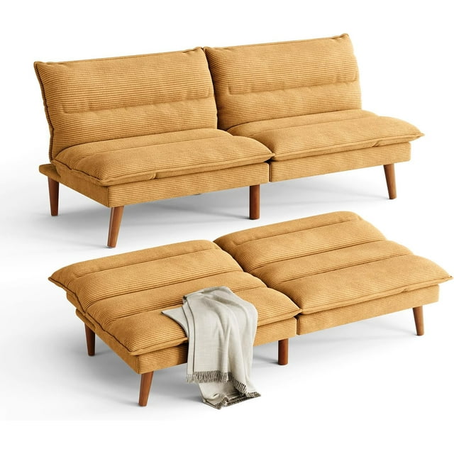 Homall Canapé-Lit Futon avec Dossier Réglable et Accoudoirs Réglables à Cinq Angles Canapé pour Petits Espaces Salon Bureau