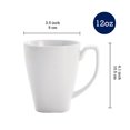 thumbnail image 2 of Bico White Porcelain Ceramic Mugs, 12oz, Set of 4, for Coffee, Tea, Drinks, Microwave & Dishwasher Safe, 2 of 2