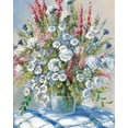 thumbnail image 2 of Paleta, Anna 12x14 White Modern Wood Framed Museum Art Print Titled - Cheerful flowers II, 2 of 4