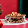 thumbnail image 3 of Maoww Wooden Fruit Nut Storage Box Glass Nut Storage Box with Wooden Lid Fruit Container, 3 of 6