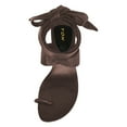thumbnail image 3 of YDN Women Fashion Ring Toe Ankle Wrap Sandals Wide Strap Lace Up Low Heels Chic Party Dressy Summer Shoes Size 6.5 Brown, 3 of 4