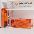 thumbnail image 5 of Matlabin 8-Pack Folding Chairs All Steel Metal Frame, Capacity 350 lbs, Durable Portable and Versatile for Outdoor Use, Orange, 5 of 8