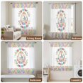 thumbnail image 6 of Easter Sheer Curtains 63 Inches Long, Colorful Checkered Spring Bunny Flower Eggs Striped Light Filering Curtains, Breathable Simi Curtain Privacy Drapes for Living Room Bedroom Window Treatment, 6 of 9