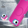 thumbnail image 4 of I-HONVA for iPhone 16e Magnetic Case,[Compatible with MagSafe] [with 2 X Screen Protector ] Shockproof Heavy Duty Protection Phone Cover for Apple iPhone 16e 2025 6.1 inch,Rose Red/Turquoise, 4 of 8
