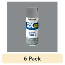 (6 pack) Gray Primer, Rust-Oleum American Accents 2X Ultra Cover Flat Spray Paint-327912, 12 oz