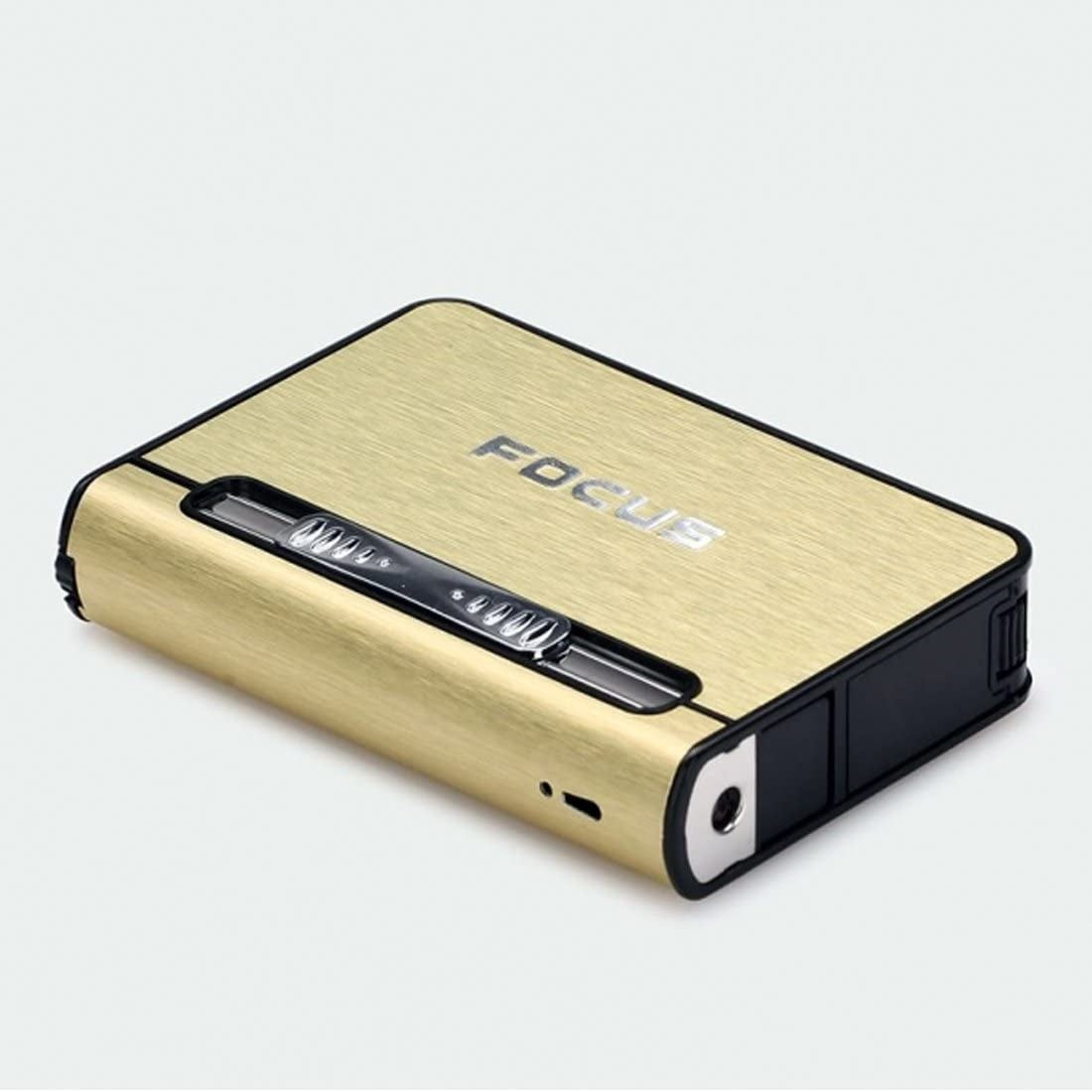 Focus Cigarette Case Dispenser with Butane Jet Torch Lighter (Holds 10)
