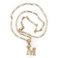 thumbnail image 4 of Cadena y dije de brillos con corona de oro laminado letra M, 4 of 8